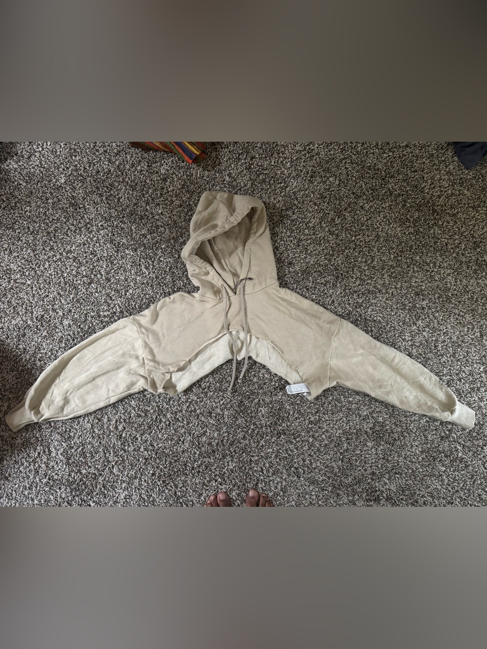 Zara Crop Top Cream Hoodie